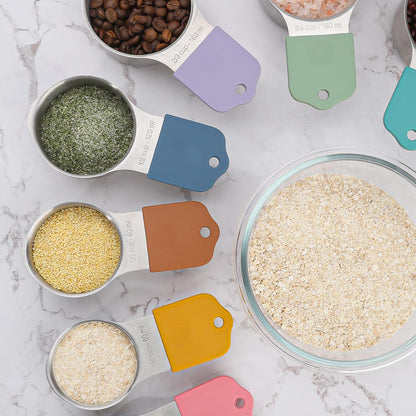 Magnetic Measuring Set of 7 Stainless Steel Magnetic Measuring Cups Set | for Dry Liquid Ingredients