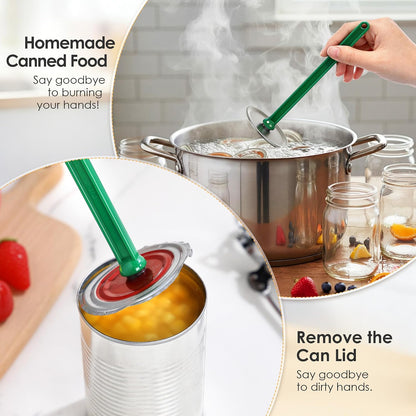 2 Pack Can Opener Manual, Smooth Edge Can Opener with Magnetic Wand, Heavy Duty Hand Held Canned Open Kit, Small Side Cut Abrelatas, Multifunctional Bottle Open for Camping, Kitchen