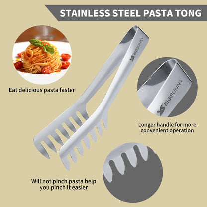 2 Pack Pasta Tong, Stainless Steel Food Tong Serving Tong, Spaghetti Tong