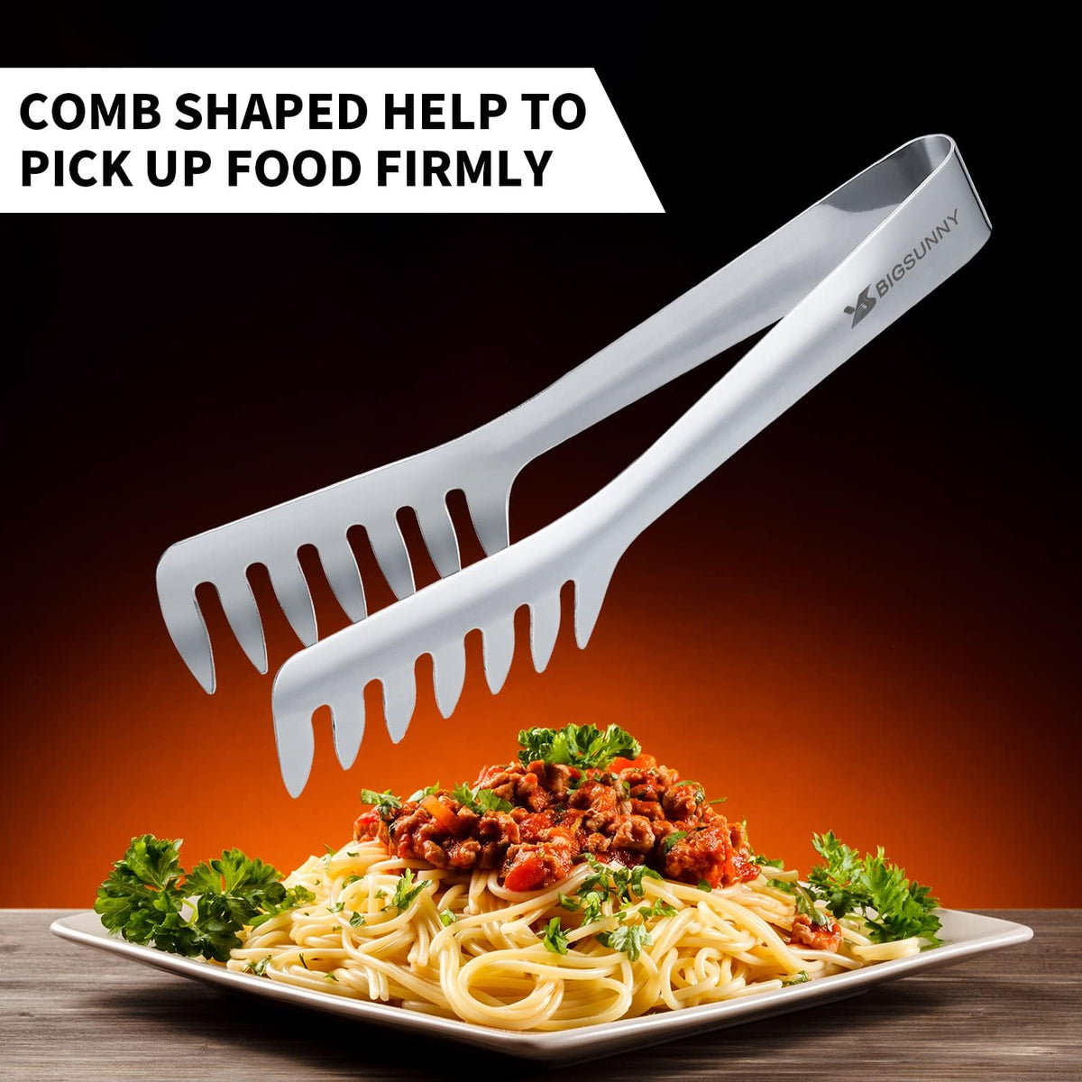 2 Pack Pasta Tong, Stainless Steel Food Tong Serving Tong, Spaghetti Tong