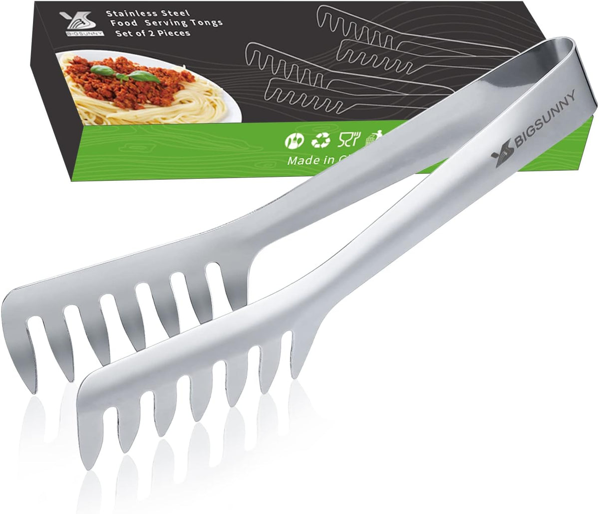 2 Pack Pasta Tong, Stainless Steel Food Tong Serving Tong, Spaghetti Tong