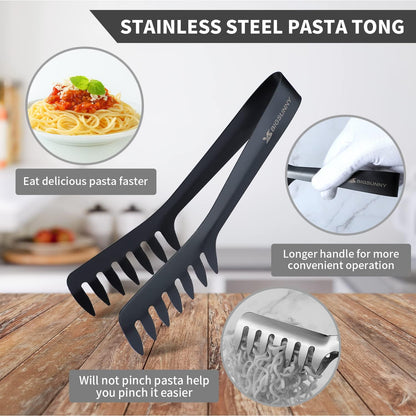 2 Pack Pasta Tong, Stainless Steel Food Tong Serving Tong, Spaghetti Tong