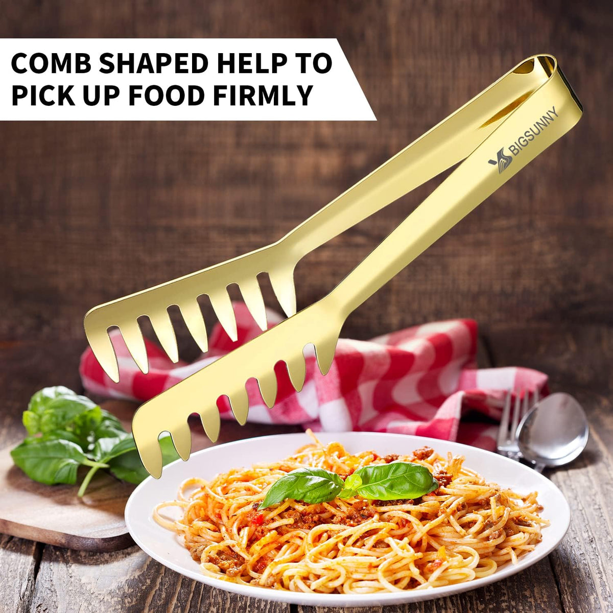 2 Pack Pasta Tong, Stainless Steel Food Tong Serving Tong, Spaghetti Tong