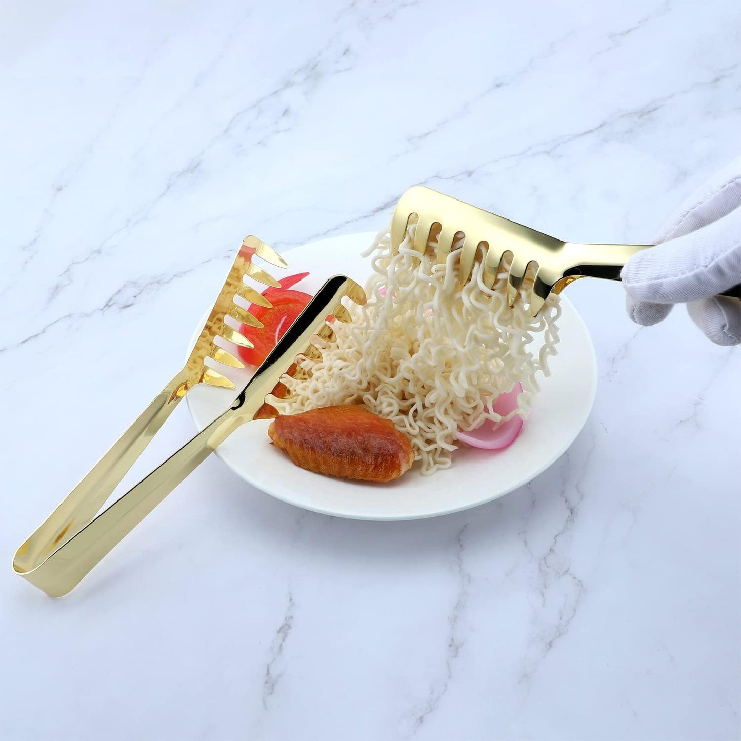 2 Pack Pasta Tong, Stainless Steel Food Tong Serving Tong, Spaghetti Tong