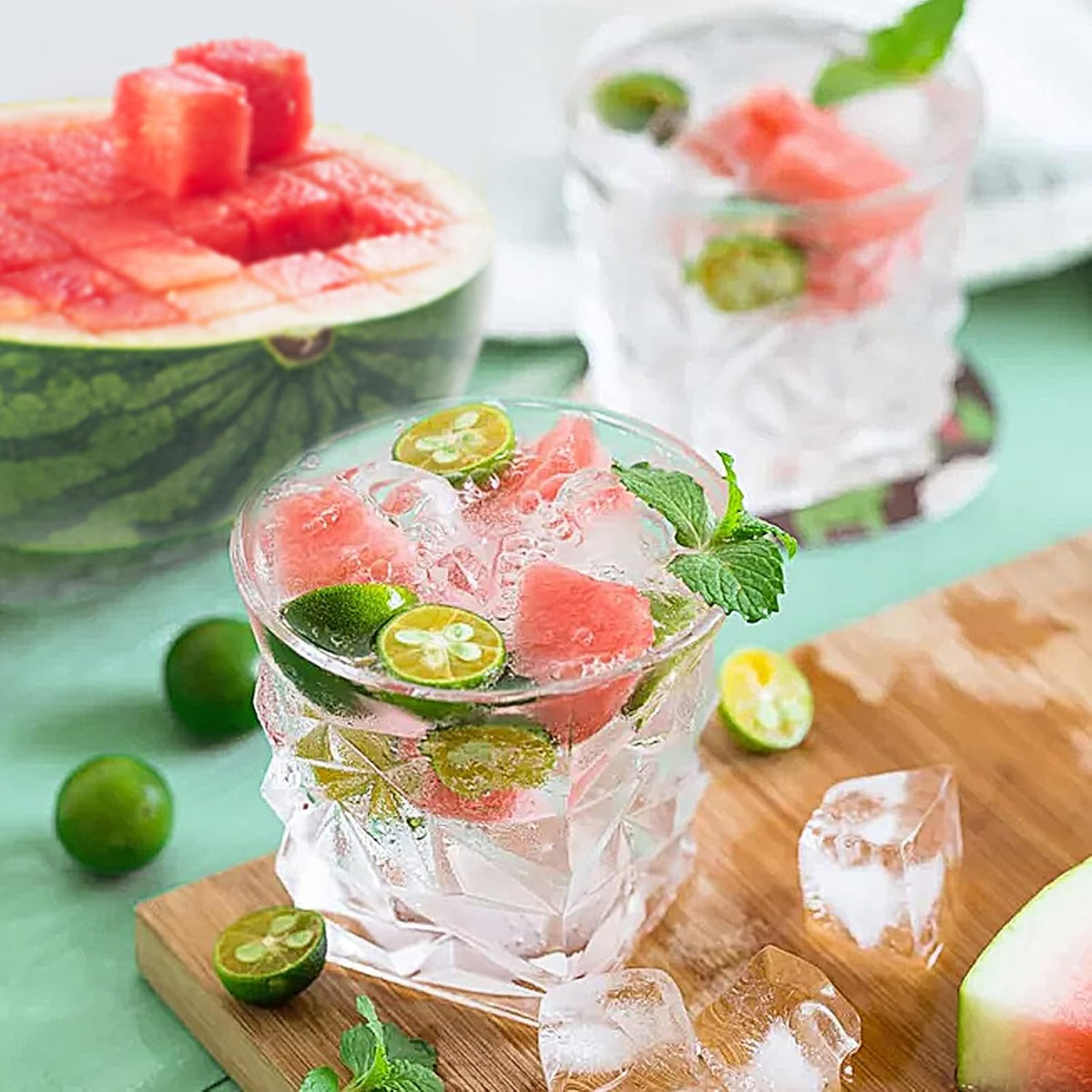 Watermelon Cutter Slicer,Stainless Steel Watermelon Cube Cutter Quickly Safe Watermelon Knife,Fun Fruit Knives Salad Melon Baller for Kitchen Gadget