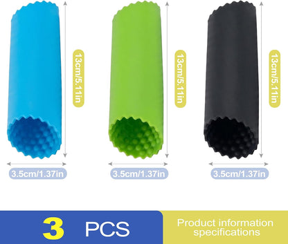 3pcs Silicone Garlic Peeler Tube Roller, Food Grade Garlic Skin Remover Tool, Manual Garlic Peeler Machine for Press Rocker Prep, Pelador de Ajo, Easy Clean Kitchen Gadget