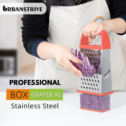 Cheese Grater With Container Box Grater Stainless Steel Kitchen Black