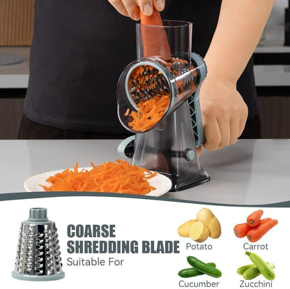 Rotary Cheese Grater, Hand Crank Shredder Slicer