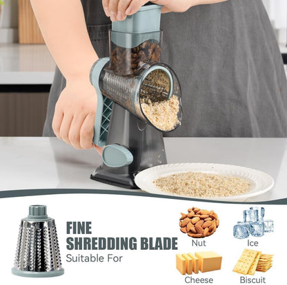 Rotary Cheese Grater, Hand Crank Shredder Slicer