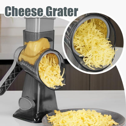 Rotary Cheese Grater, Hand Crank Shredder Slicer