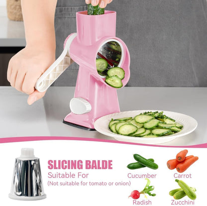 Rotary Cheese Grater, Hand Crank Shredder Slicer