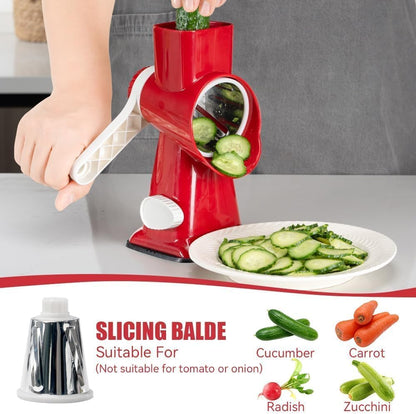 Rotary Cheese Grater, Hand Crank Shredder Slicer