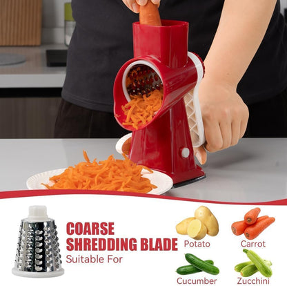 Rotary Cheese Grater, Hand Crank Shredder Slicer