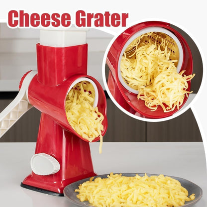 Rotary Cheese Grater, Hand Crank Shredder Slicer