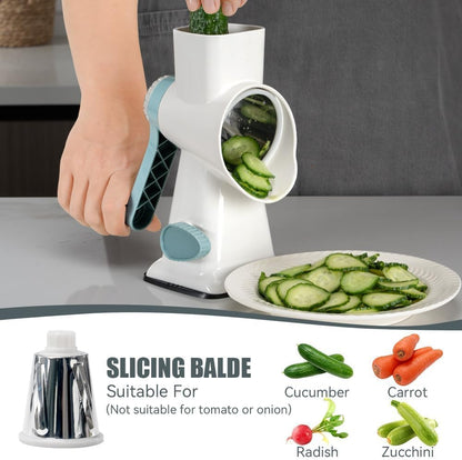 Rotary Cheese Grater, Hand Crank Shredder Slicer