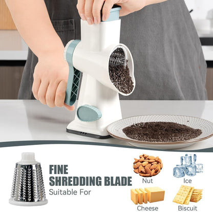 Rotary Cheese Grater, Hand Crank Shredder Slicer