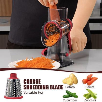Rotary Cheese Grater, Hand Crank Shredder Slicer