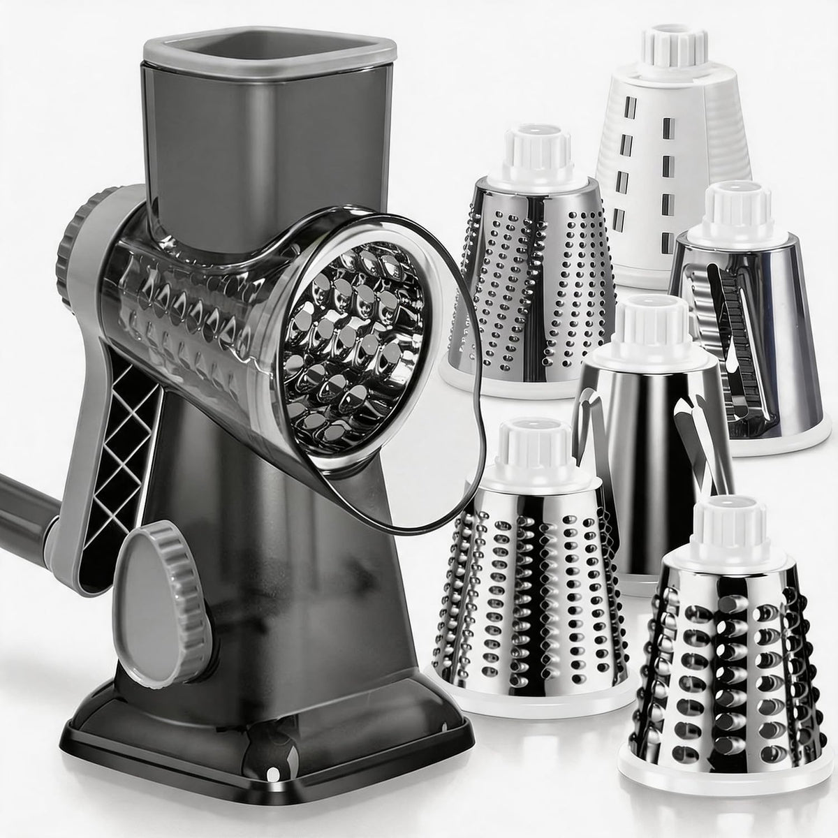 Rotary Cheese Grater, Hand Crank Shredder Slicer