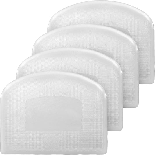 4 PCS Plastic Bench Scraper, White Flexible Bench Scraper Food-Safe Bread Scrapers Multipurpose Dough Scrapers for Cutting Bread Doughs Cake Fondant