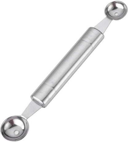 Stainless Steel Double Sided Melon Baller, Fruit Icecream Ball Spoon, Melon Scoop,Comfortable Handle Easy to Clean for Party Home Fruits Cake