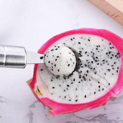 Stainless Steel Double Sided Melon Baller, Fruit Icecream Ball Spoon, Melon Scoop,Comfortable Handle Easy to Clean for Party Home Fruits Cake