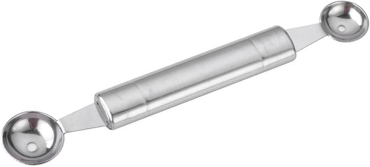Stainless Steel Double Sided Melon Baller, Fruit Icecream Ball Spoon, Melon Scoop,Comfortable Handle Easy to Clean for Party Home Fruits Cake