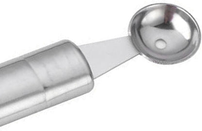 Stainless Steel Double Sided Melon Baller, Fruit Icecream Ball Spoon, Melon Scoop,Comfortable Handle Easy to Clean for Party Home Fruits Cake