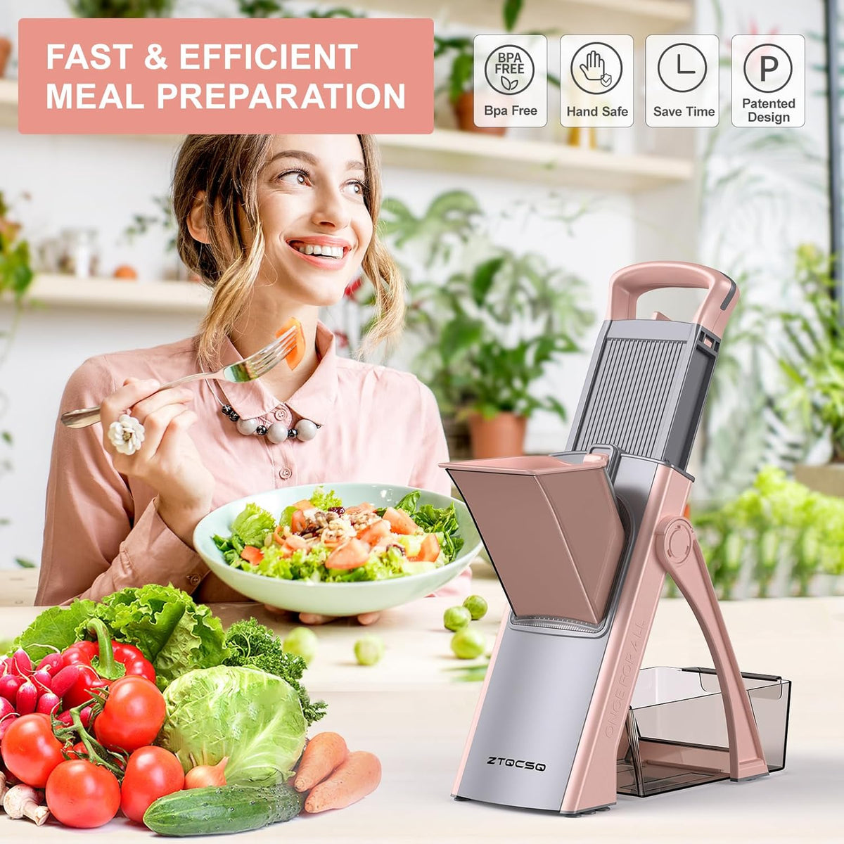 All in 1 Upgraded Version Safe Mandoline Slicer for Kitchen, Veggie Slicer | 0.1-8mm Adjustable Thickness/Potato Slicer/Rapid Prep Mandoline, Bigger Size, Detachable Blade, Cleaning Brush (Black Knight)