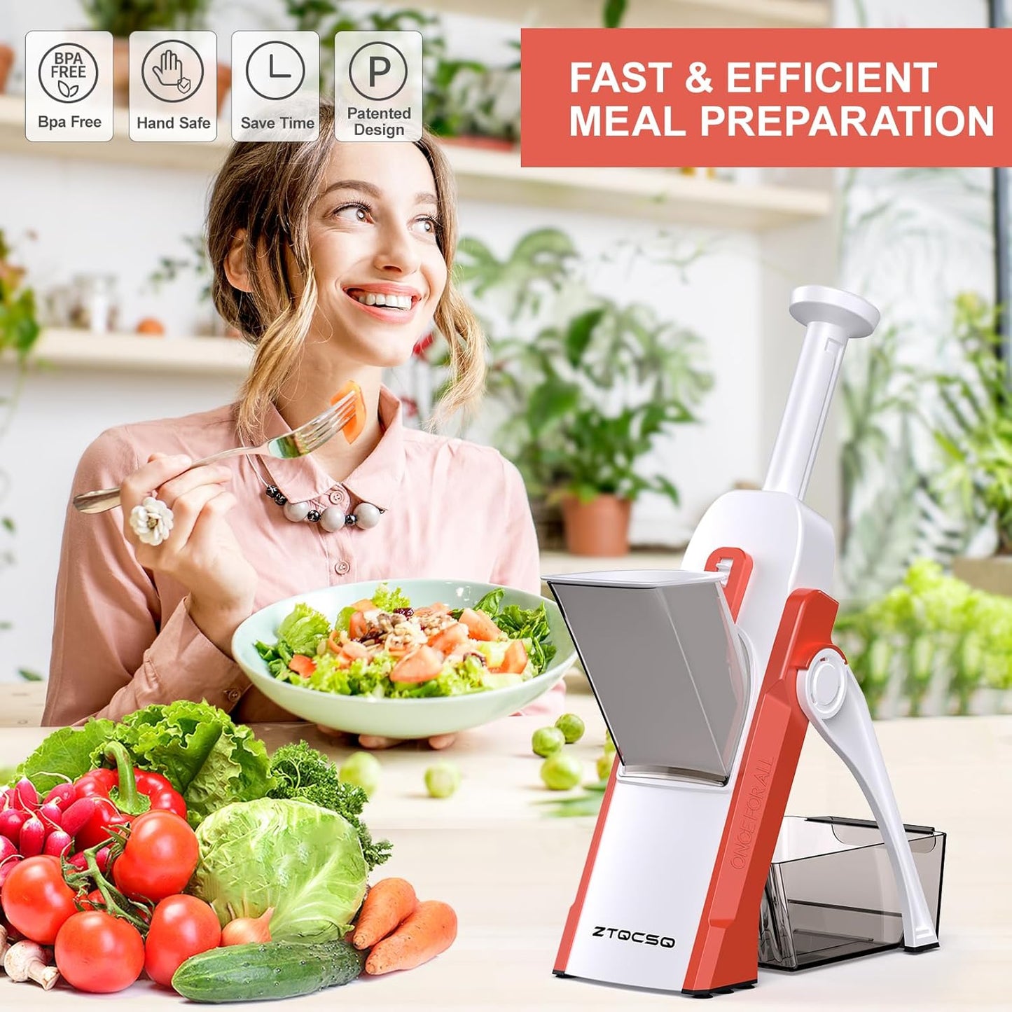 All in 1 Upgraded Version Safe Mandoline Slicer for Kitchen, Veggie Slicer | 0.1-8mm Adjustable Thickness/Potato Slicer/Rapid Prep Mandoline, Bigger Size, Detachable Blade, Cleaning Brush (Black Knight)
