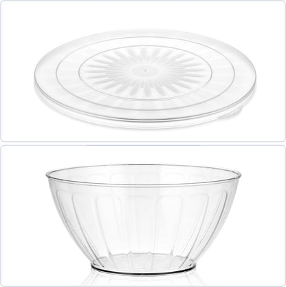 5 Pack Extra Large Mixing Bowls with Lids Set, Plastic Nesting Bowls for Meal Prep, Baking, Serving, 7.2/4.7/2.9/1.8/0.9 qt