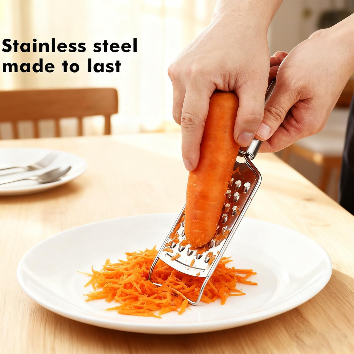 Cheese Grater Lemon Zester Grater with Handle Kitchen Grater Set of 5 Stainless Steel for Cheese Spices Ginger Garlic Chocolate Vegetable Fruit