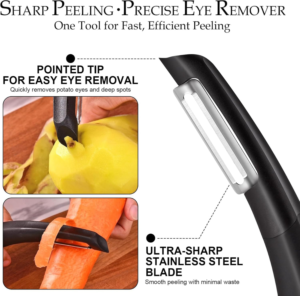 Professional Vegetable Peeler, Black