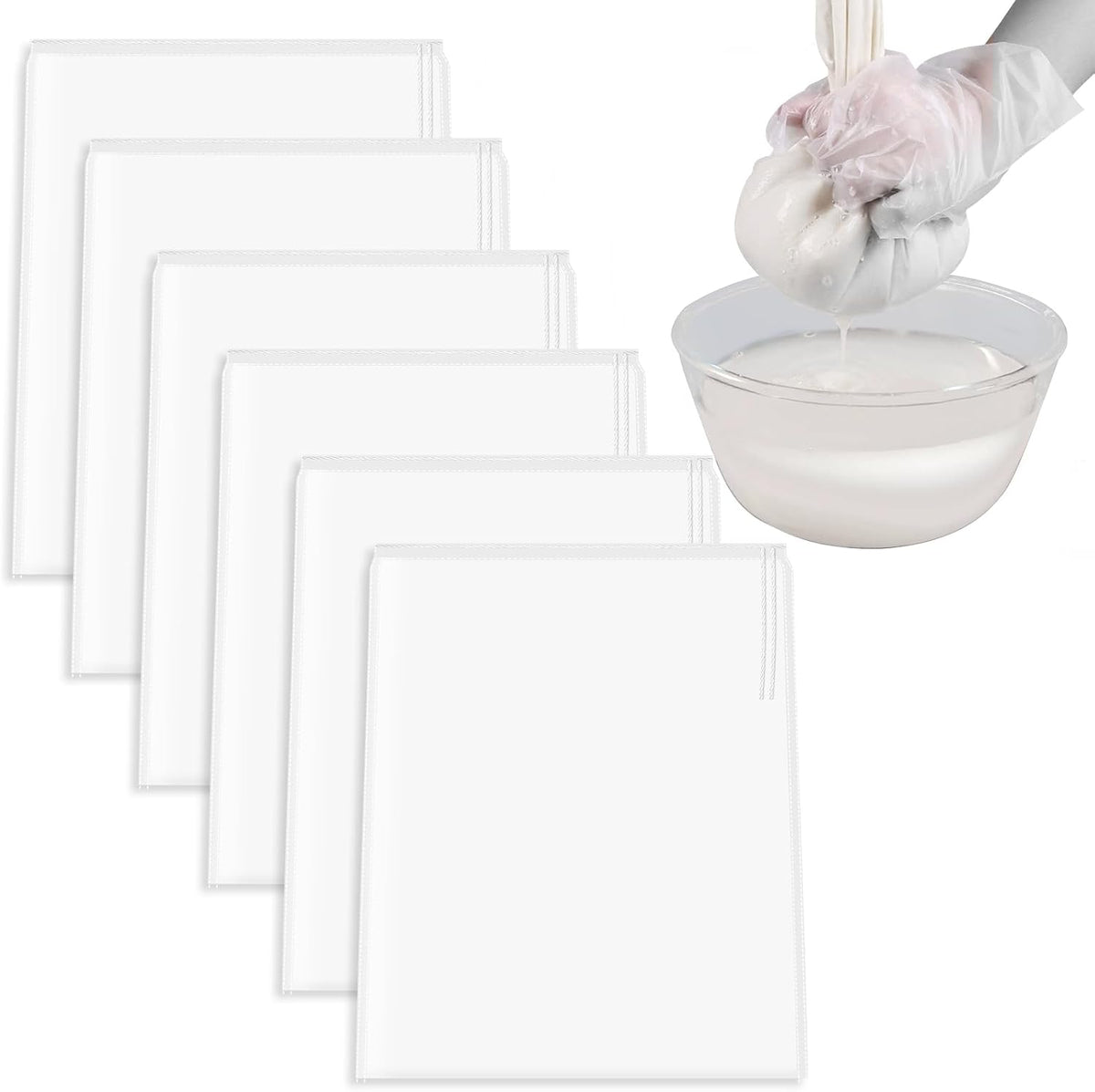 6 Pcs Nut Milk Bag 12 x 8 Inch Nut Bag Strainer 200 Mesh