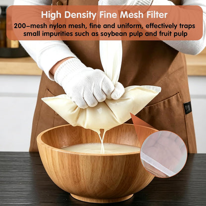 6 Pcs Nut Milk Bag 12 x 8 Inch Nut Bag Strainer 200 Mesh