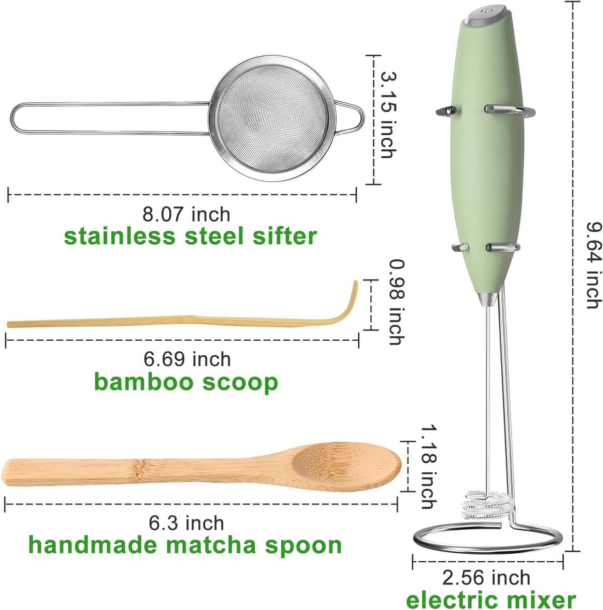 Matcha Whisk Set Ceramic Bowl Kit with Spout, Bamboo Chasen and Holder, Scoop Rest,Sifter Tea Towel Ceremonial Cute Matcha Tea Making Tool,Gift Perfect for Latte Lovers | Beginners,7pcs