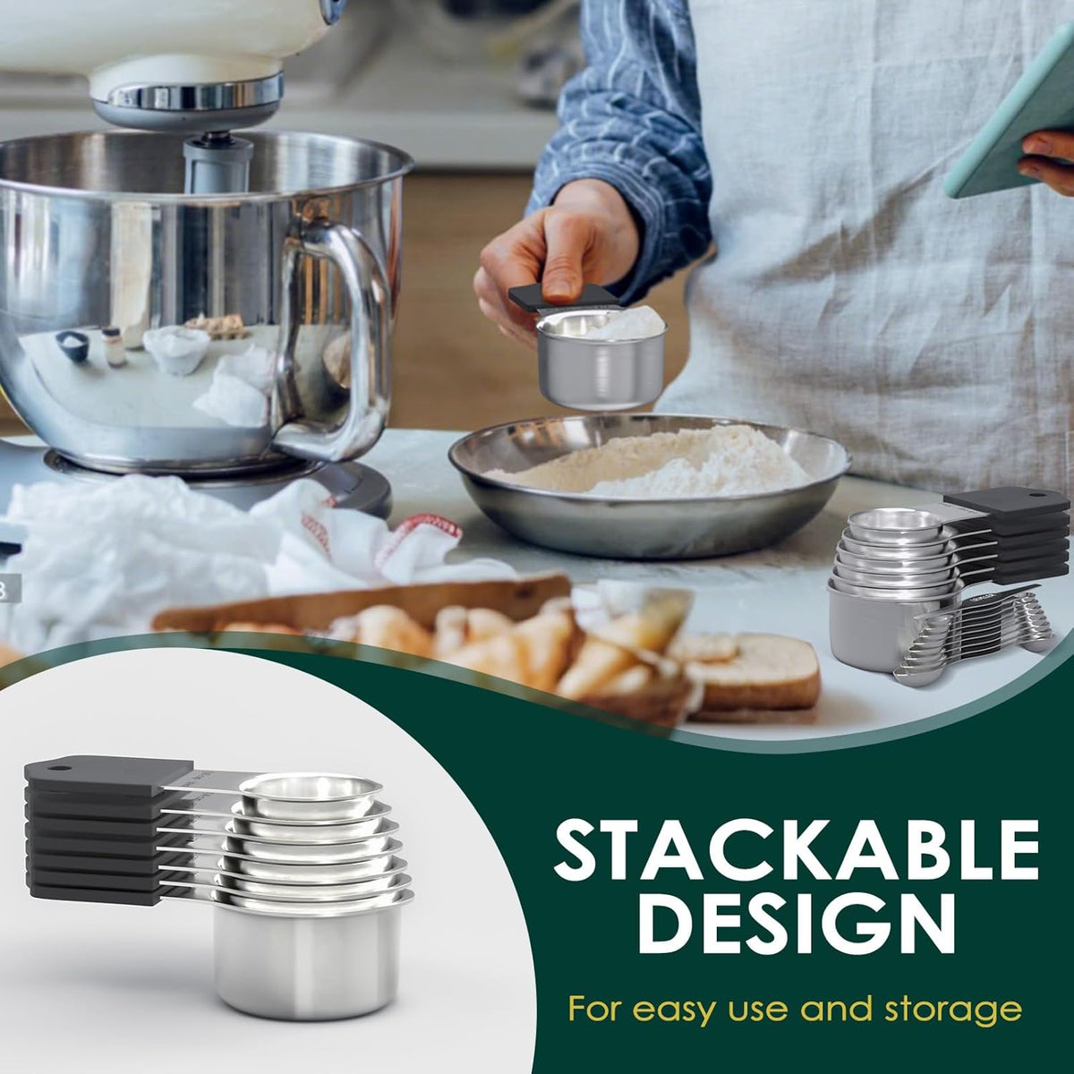 16 Pieces Magnetic Measuring Cups & Spoons Set