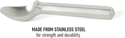 Prime Ice Cream Scoop, Stainless Steel Solid Scoop with Pointed Tip for Easy Scooping, Ice Cream Serving Tool for Gelato & Frozen Desserts, Weighted Handle for Control