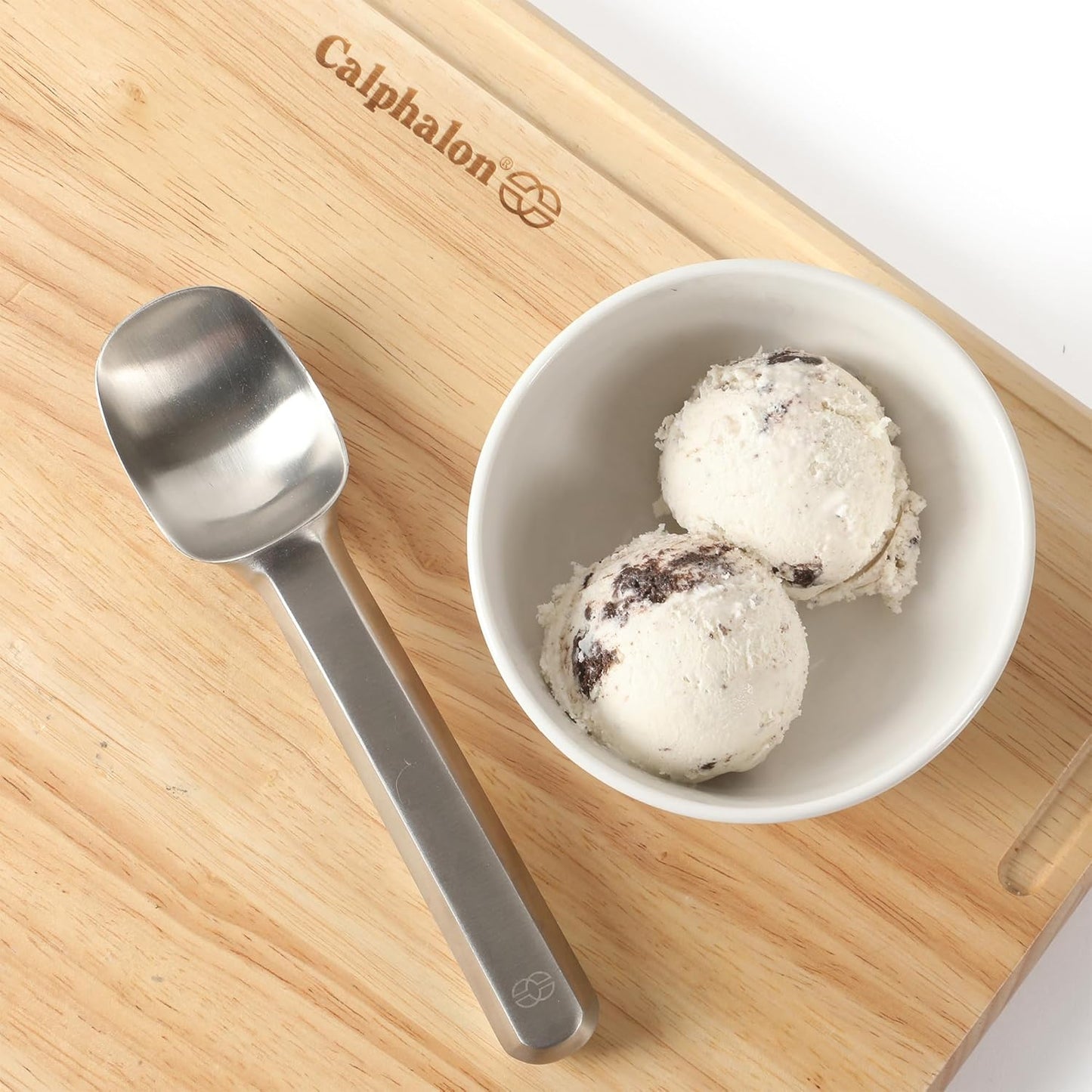 Prime Ice Cream Scoop, Stainless Steel Solid Scoop with Pointed Tip for Easy Scooping, Ice Cream Serving Tool for Gelato & Frozen Desserts, Weighted Handle for Control