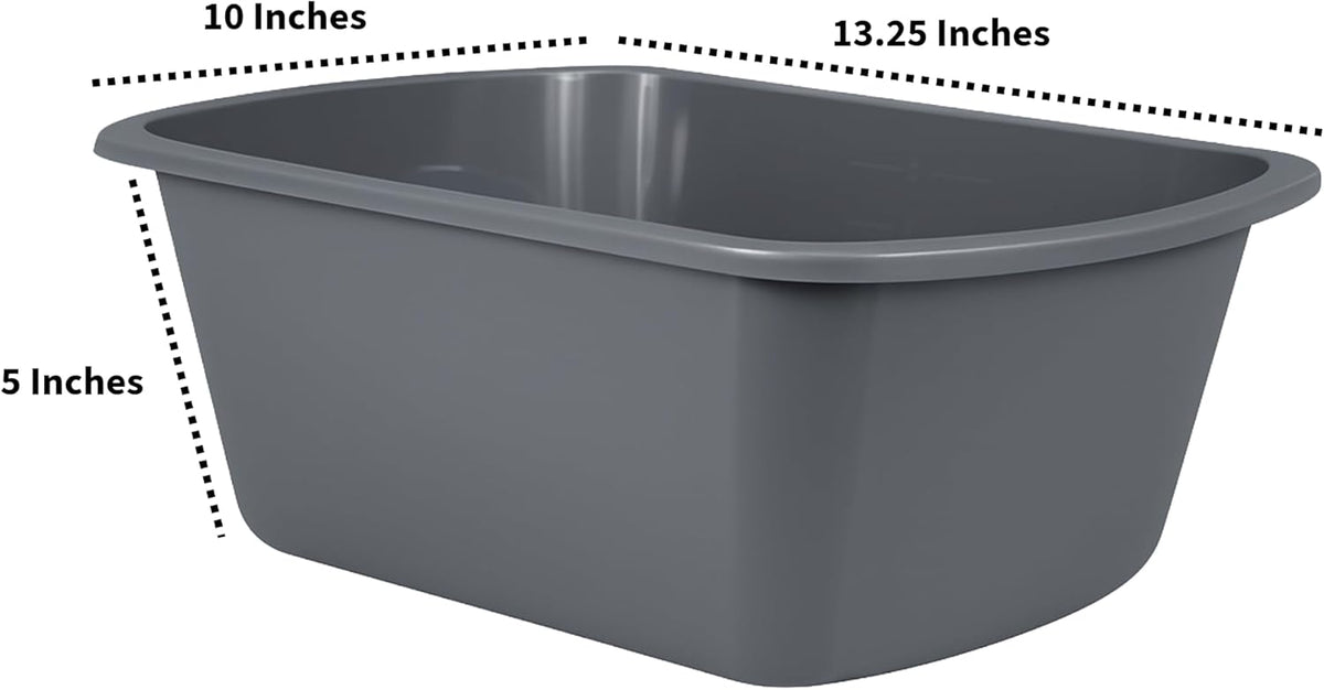Plastic Wash Basin, 7 Qt, Rectangular, Graduated