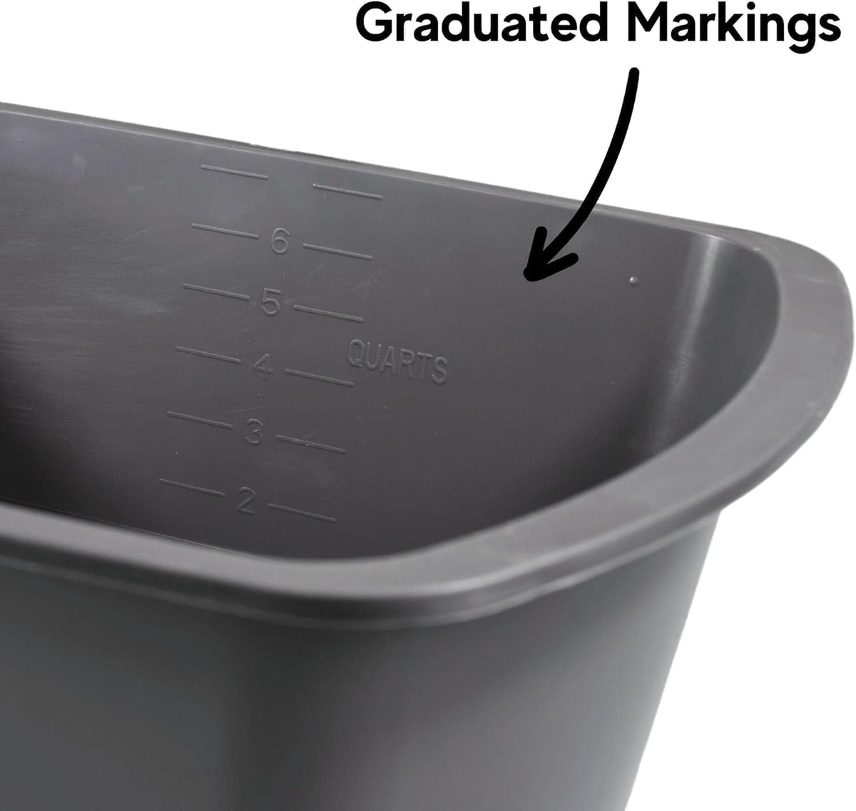Plastic Wash Basin, 7 Qt, Rectangular, Graduated