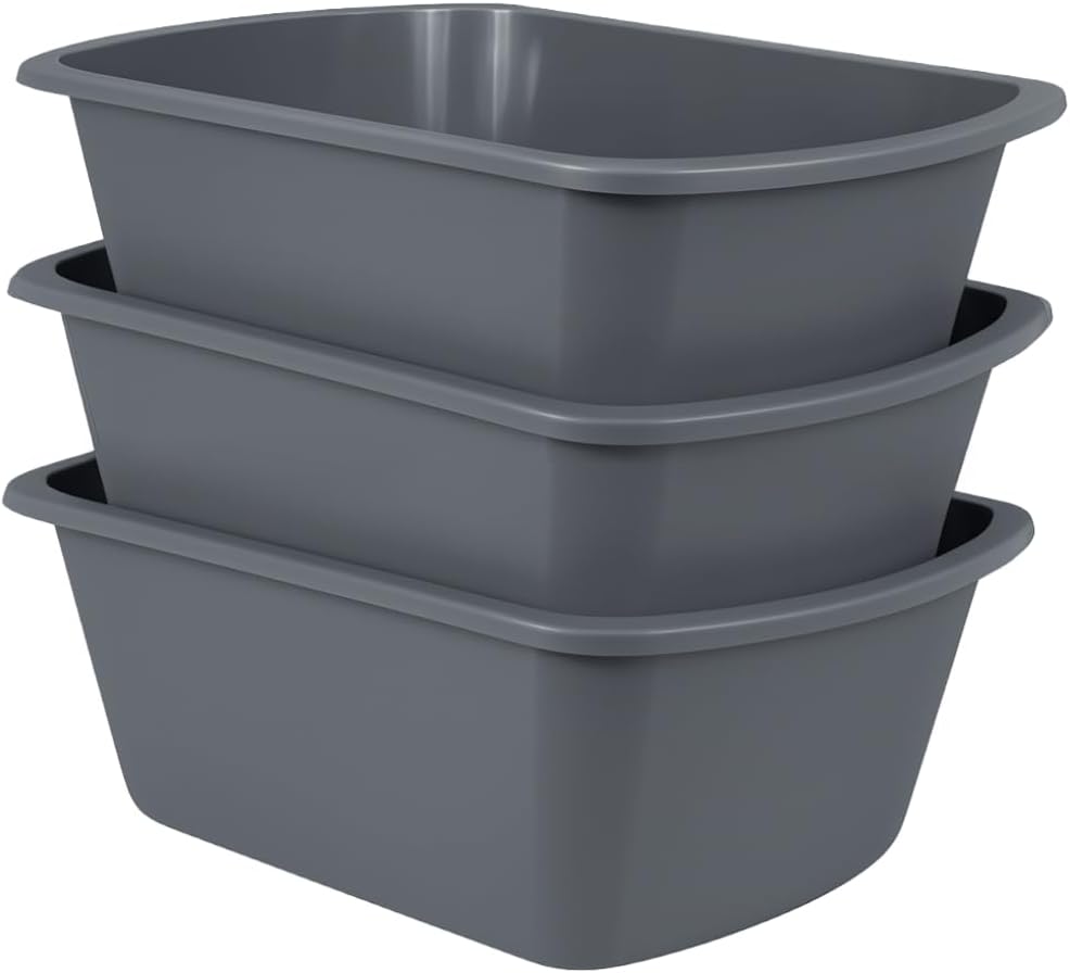 Plastic Wash Basin, 7 Qt, Rectangular, Graduated