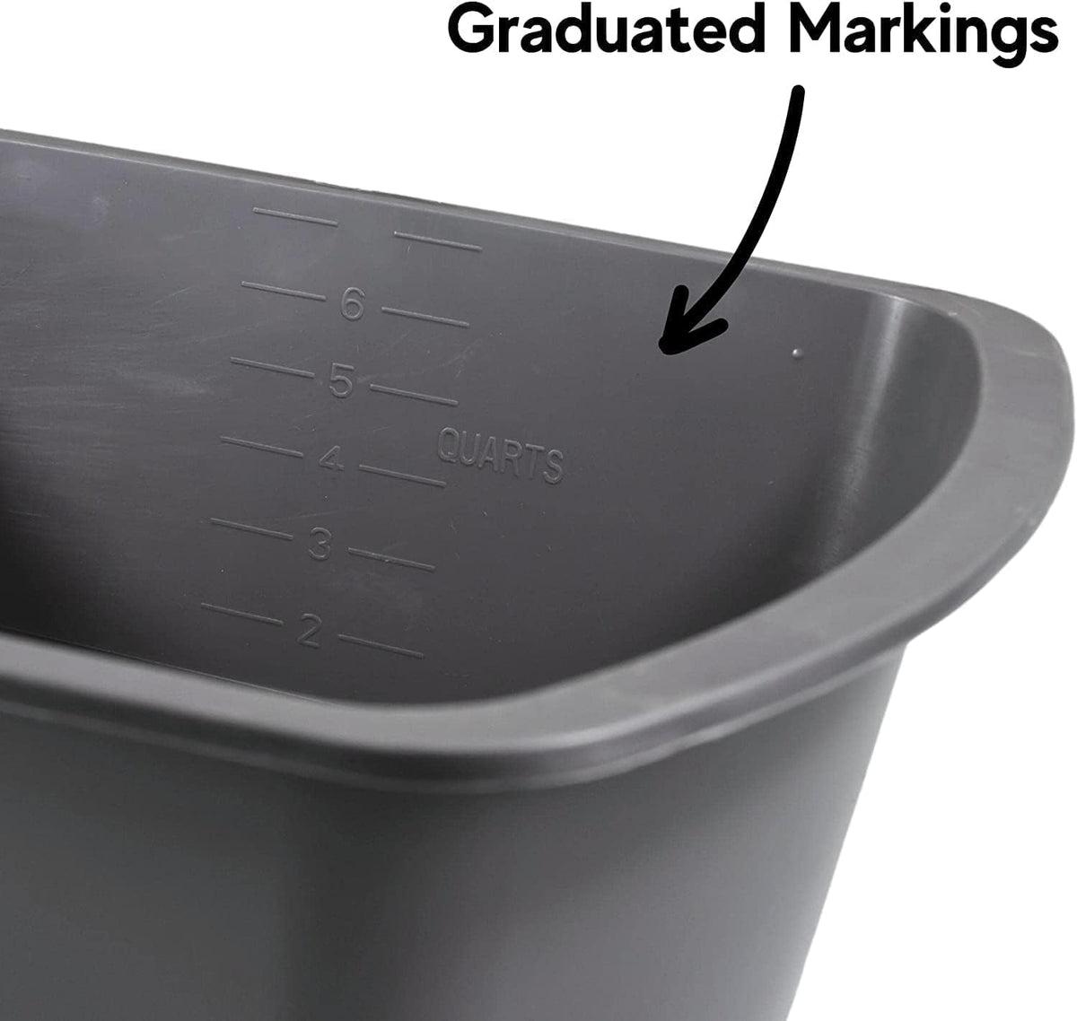 Plastic Wash Basin, 7 Qt, Rectangular, Graduated