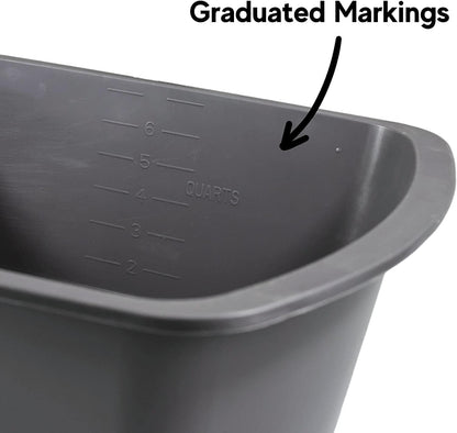 Plastic Wash Basin, 7 Qt, Rectangular, Graduated