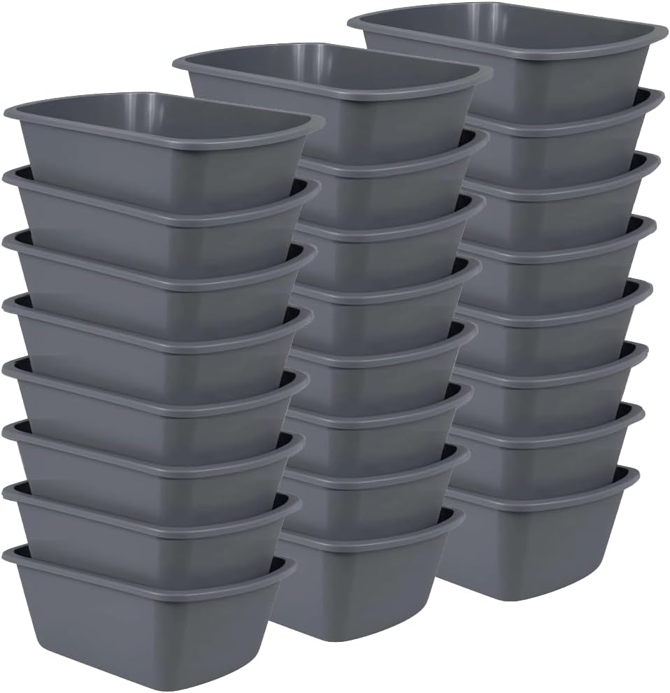 Plastic Wash Basin, 7 Qt, Rectangular, Graduated