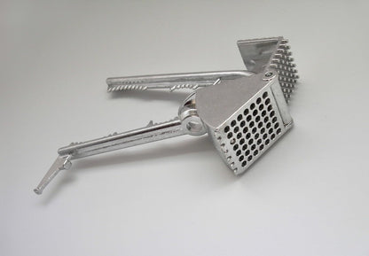 Aluminium Big Garlic Press Masher with Head-Cleaner, Olive Pitter, Nutcracker, Meat Tenderizer & Fish Scraper