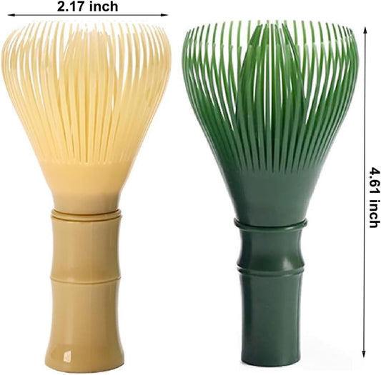 Matcha Whisk, PP Resin Matcha Stirrer, Traditional Handcrafted Japanese Matcha Tea Mixer Brush Mixing Tool Accessory for Tea Preparation (Yellow)