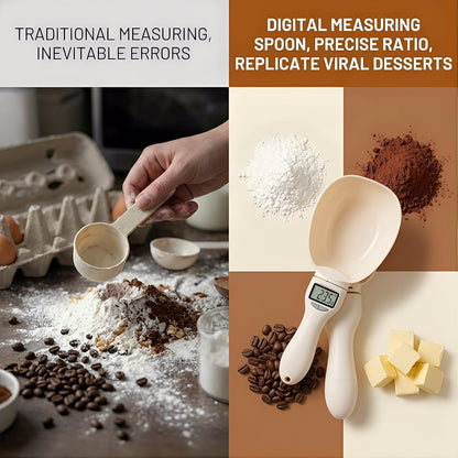 2 Pack Digital Measuring Spoon Scale, Electronic Measuring Spoon 800g/0.1g High Precision, Food Scale Grams and Ounces with LCD Display, Detachable Kitchen Spoon Scale for Cooking, Baking, Pet Food