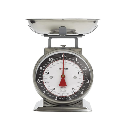 Vintage Mechanical Kitchen Scale - 11 lb Max Capacity, Silver