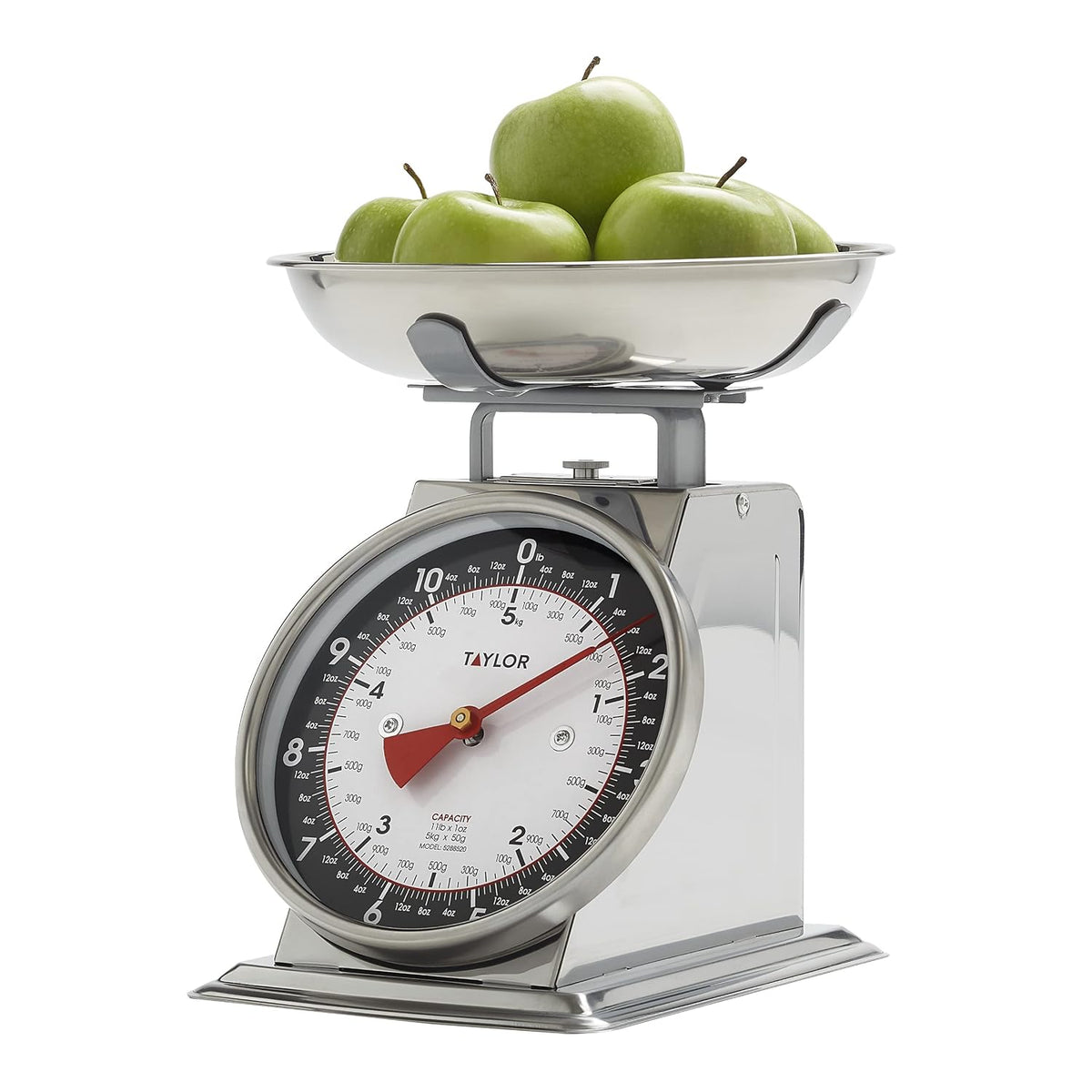 Vintage Mechanical Kitchen Scale - 11 lb Max Capacity, Silver