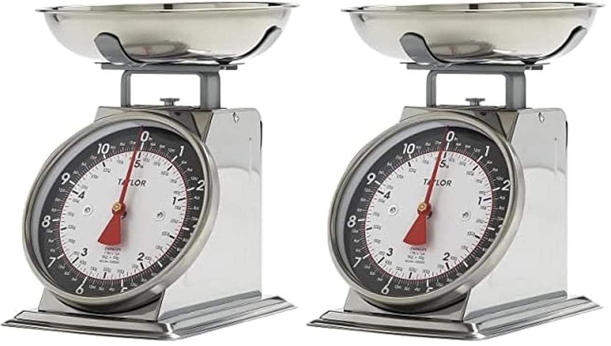 Vintage Mechanical Kitchen Scale - 11 lb Max Capacity, Silver